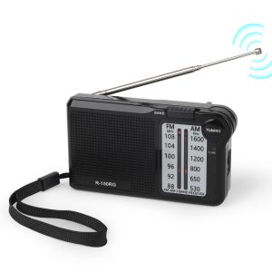 OOC Rechargeable AM/FM Radio 150RG Headphone Jack Small Radio Pointer Radio Black Silver Pocket Radio Camping