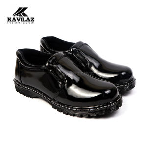 KAVILAZ true style yourself Sepatu Pria Loafer Slip On Formal Kerja Kantor Black Glossy Kode Z11