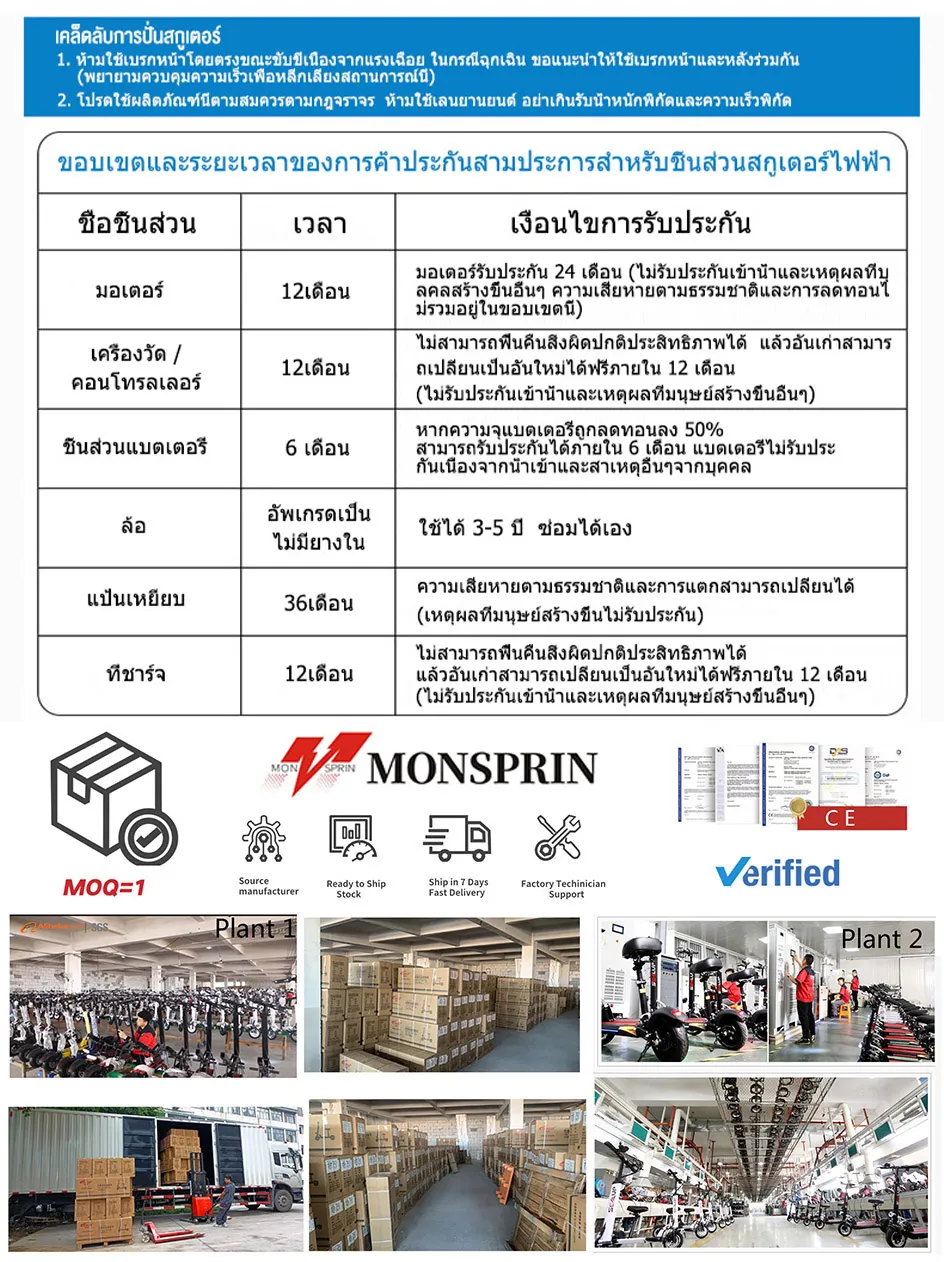 MONSPRIN Q20 สกู๊ตเตอร์ไฟฟ้าออฟโรด ระยะ 40-150km ความเร็ว 55KM/H รับ 200 kg scooterไฟฟ้า สกูดเตอร์ สกู๊ตเตอร์ใหญ่ SEALUP