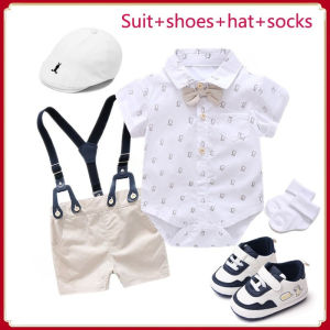 5pcs Set Christening Clothes for Baby Boy Terno 0 12 Months Baptismal Clothes for Boy Formal Attire Newborn Photo Shoot Outfit Pang Binyag Suits