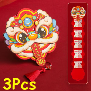 5PCS Creative Year of the Horse Red Envelopes 3D Foldable Lucky Money Packets Cute Cartoon Design for Chinese New Year Gift ﻿ ﻿