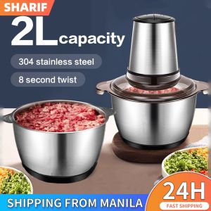 KING COOKING MEAT GRINDER Meat grinder 2L capacity fast and slow speed fast meat grinder 4-blade cutter head grinder