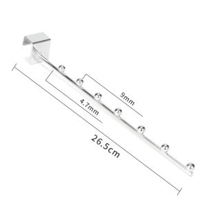 Chrome Plated Metal 7 Balls Wall Mount Hook 15MM Square Tube Clothes Hook High Load Bearing Wall Mount Hook