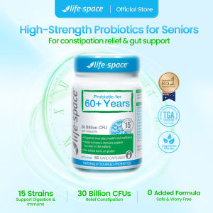 【Caring For Elderly】Life Space Probiotic for 60+Years 60 Capsules Probiotics LifeSpace Probiotics (EXP: 01/2027)中老年成人益生菌 调理肠胃 养胃食品