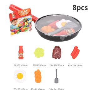 8PC/Set Kitchen Toy Imitation Stir-Frying Pan DIY Play House For Kids Cooking Toy