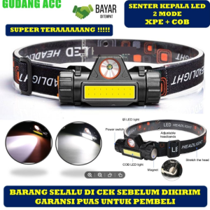 Senter Kepala LED Cas XPE Super Terang Murah Headlamp COB Senter