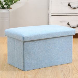 xtra Large 76x38x38CM Foldable Ottoman Stool Storage Large Size Home Living Storage Box Stool Storage Box Foldable Storage Ottoman Fabric Foot Stool Seat Footrest Folding Storage Box