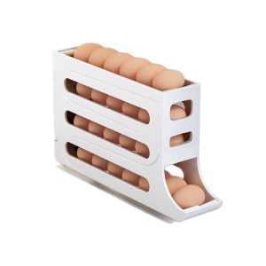 Seastina Giá lưu trữ trứng cuộn tự động cho cửa tủ lạnh nhà bếp tổ chức trứng thông minh với thiết kế trượt