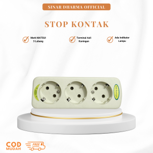 MATSUI Stop Kontak Arde 3Lubang + Indikator MT-553