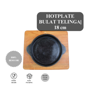 Dapur Logam  Cast Iron / Hot Plate Steak Model Bulat Telinga D 18cm