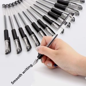 [Same Day Ship] 20PCS Gel Pen Set Students Supplies Black Ink Color 0.5mm Ballpoint Pen School Office Stationery