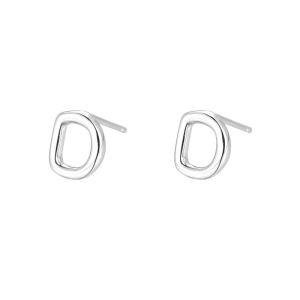 Minimalism A-Z Letter Alphabet Stud Earrings For Women Fashion Silver plated earring Casual Jewelry Gifts