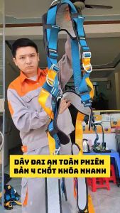Dây An Toàn Chống Rơi 6 Điểm Móc Treo Dây Đai An Toàn Làm Việc Trên Cao Đu Dây Sơn Nước Lau Kính Thợ Lắp Điều Hoà