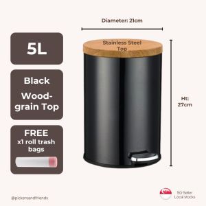 [SG Seller Stocks] QUALITY CHECK Soft closing Stainless steel pedal Trash Bins Trash Can Rubbish Bin Dustbins Pedal Trash Bin Stainless Steel Bin BTO Spring Cleaning