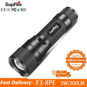 SUPERFIRE F3 Zoom Flashlight Mini Portable High Brightness LED Torch Outdoor