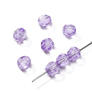 300pcs 6mm Clear Faceted Crystal Acrylic Beads Loose Spacer Beads For Handmade Bracelet Necklace Earring Keychain DIY Craft Jewelry Making