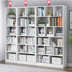 Set 3 Kệ Sách Gỗ Đơn Giản 178x24x180cm Thương Hiệu SIB Decor Màu Trắng Vân Sồi (Oak)