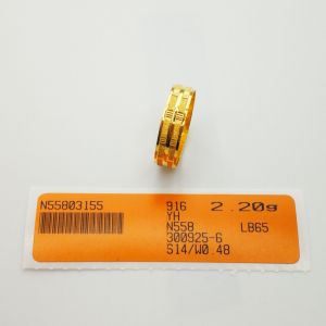 Cincin Belah Rotan Pelbagai Saiz 14 Emas 916 Yon Hing