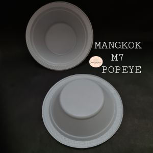 1 PAK MANGKOK PLASTIK 7 UKURAN BESAR M7 POPEYE PUTIH SUSU ACARA PESTA KUE SEKALI PAKAI DISPOSABLE ECER