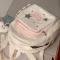 Ransel Corduroy Tas Ransel Mini Y2k Putih Korduroi Tas Sekolah Kecil Korea Lucu Tas Travelling Wanita Backpack. 