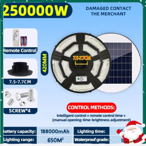 UFO style LED solar street light waterproof w/RC. Energy-efficient outdoor lighting