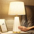 Nordic Household Metal Table Lamp Energy-saving Bedroom Bedside Lamp LED Study Desk Lamp Modern Simple Home Living room Hotel Decoration Fixtures -UK Plug 42*25cm. 