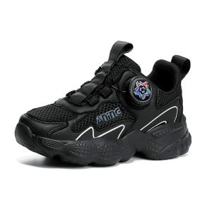 SOFEI Sepatu Anak-anak Sepatu Kets Dasi Bebas Hitam Sepatu Sekolah Yang Lembut Dan Menyerap Keringat