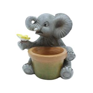 Như thật Elephant Chậu hoa đồ trang trí để bàn nồi Nhựa kháng thời tiết Chậu hoa cho ban công trang trí trong nhà