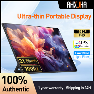 AHXJKA Portable Monitor 21.5 Inch 100HZ Gaming MonitorFHD IPS/HDR Computer Screen Extender With Built-in Speakers -Compatible with Laptop PC Phone PS4/PS5 Switch