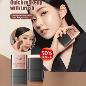 💖24H Makeup Flawless Eraser Double-Ended Foundation Stick Water Light Skin Concealer Light and Long-Lasting No Makeup No Powder Eraser Foundation Stick with Brush