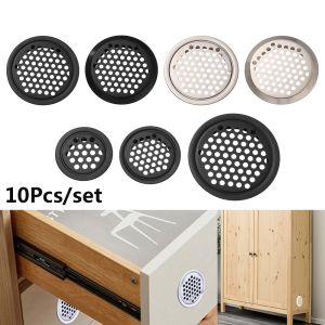 GARJLZ168 10pcs Grommet ฮาร์ดแวร์เฟอร์นิเจอร์ สแตนเลส รองเท้าตู้เสื้อผ้า บานเกล็ด เครื่องประดับรู ตะแกรงระบายอากาศ ฝาครอบช่องระบายอากาศ การตกแต่งช่องระบายอากาศ