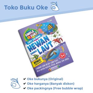 Buku Mewarnai Anak Simple Fun Copy Coloring Hewan Bawah Laut Bonus Stiker