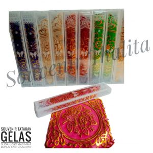 Souvenir Pernikahan Tatakan Gelas Kemas Mika Isi 100 - Multi Warna