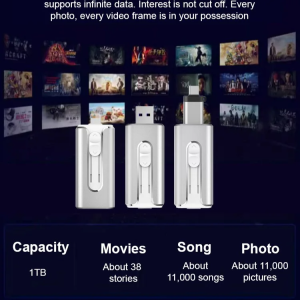 Largecapacity USB flash drive 3 in 1 portable digital