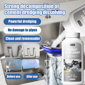【Household Pipe Cleaning】Concrete Dissolver Powerful Cement Remover and Drain Cleaner for Clogged Pipes and Floor Drains Fast Acting Hardened Cement Concrete Dissolver Cement Remover Pipe Unclogger