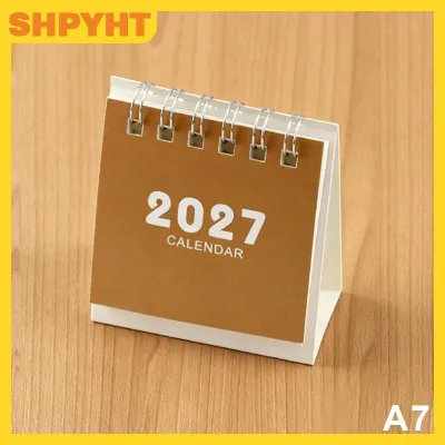 SHPYHT 2027 Mini Xách Tay Bàn Lịch Thân Thiện Với Môi Có Thể Tái Chế Giấy Máy Tính Để Bàn Lịch Cho Văn Phòng Nhà Trường Sử Dụng