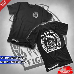 KAOS T-SHIRT PRIA COWOK TEAM FIGHTER AYAM LAGA BANGKOK PETARUNG KUALITAS DISTRO PREMIUM COTTON COMBED 24S