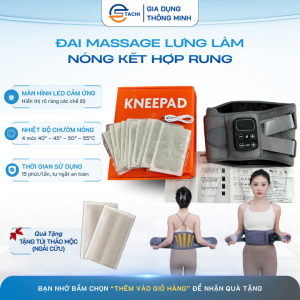 Đai Massage Lưng KNEEPAD Chườm Nóng 5 Mức Nhiệt 3 Chế Độ Rung Pin Sạc Không Dây Hỗ Trợ Thư Giãn Lưng Hằng Ngày Cho Dân Văn Phòng Người Lao Động Thiết Kế Tiện Lợi Dễ Dùng Êm Ái Giữ Ấm Cơ Thể An Toàn Bền Bỉ Lâu Dài