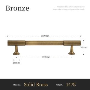 DSFDF ของเก่าแบบโบราณ มือจับตู้สีบรอนซ์ สีบรอนซ์บรอนซ์ ตู้เสื้อผ้าแบบดึง ดึงประตูเฟอร์นิเจอร์ เรโทร ปุ่มลูกบิดประตู มือจับลายพิมพ์ทองเหลืองแข็ง อุปกรณ์สำหรับห้องครัว