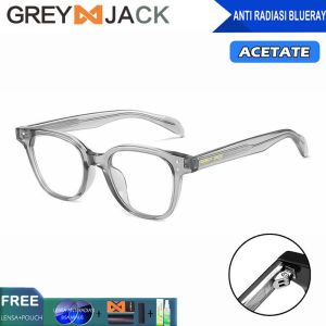 Grey Jack Kacamata Antiradiasi Blueray Style Modern Acetate Ringan dan Simple Bisa Minus Fashion Pria dan Wanita Dewasa New FA 8606