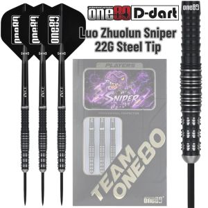 ONE80 STEEL TIP DART - 22G SNIPER (LUO ZHUOLUN Player Model) 90% Tungsten Signature Steel Darts (DART ARROW KELULI)