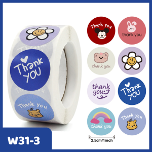 COD Sticker Thank You 500 pcs/stiker terima kasih Warna Self Adhesive Seal Label Roll Sticker thank you besar