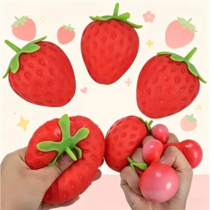 Simulated Strawberry Bead Ball Water Bead Ventilatory Ball Adult and Child Squeeze Squish Stress Relieving and Kneading Toys