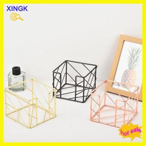 XINGK Sticky Note Holder Dispenser Notepad Holder Desk Storage Box Creative Hollow Out Pattern Sticky Notes Box Office Supplies
