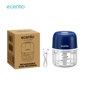 ecentio Mini Chopper Blender 6 pisau 250/350ml Portable Penggiling Bumbu Dapur Portable Penumbuk bawang biru gelap
