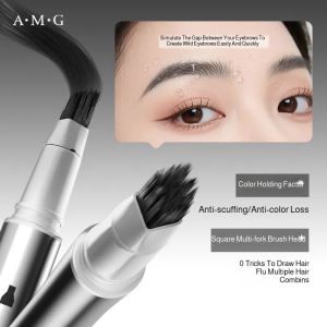 Split Plush Water Eyebrow Pencil Rooted Waterproof Nonsmudging Eyebrow Pencil Eyeliner Natural Hair Flu Long Lasting Makeup