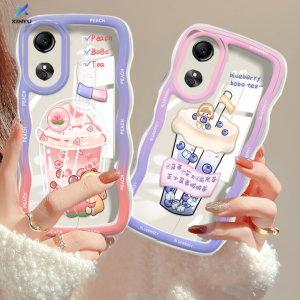 (Lokal Ready) Xinyu Casing hp OPPO Reno 8T 4G Reno 6 5G Reno 5 Reno 5F Reno 4F Teh Susu Manis Casing Frame Wavy Lembut Soft Case