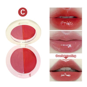C.three Moisturizing Two-color Lipstick Plate Water Gloss Mirror Surface Solid Lip Glaze Plate