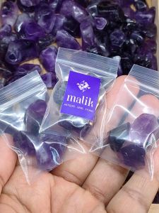💜 หิน อเมทิส สีสวย ก้อนขัดเงา   🌟 ขนาดถุง 50 /100 กรัม เเละถุงจิ๋ว 3 ชิ้น 🌟