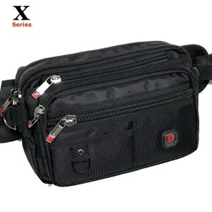 Ready Stock!! X Logo 7 Zip Compartments Business Men Waist Bag Pouch Bag Chest Bag High Quality Polyester